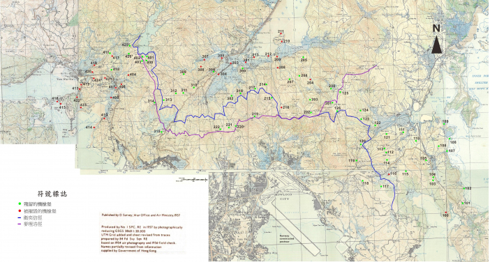 圖1：通往醉酒灣防線槍堡沿線59個現存槍堡的最新可使用通道。
 